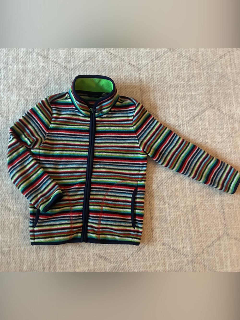 Uniqlo Kids Striped Zip-Up Fleece Jacket 5-6 years old